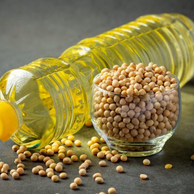Soybean oil Soybean food and beverage products Food nutrition concept.
